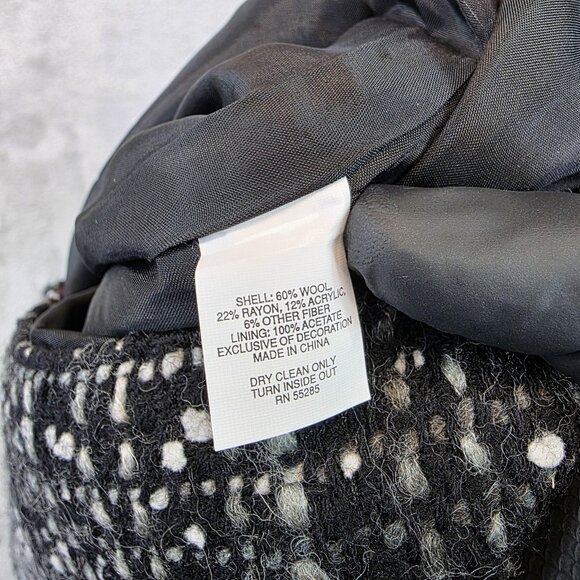 Express Design Studio Skirt Womens 12 Black White Wool Blend Tweed Sequin New - Picture 8 of 8